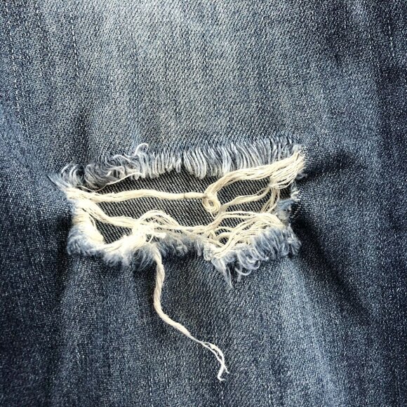 Democracy Womens Jeans Size 2 Distressed Skinny Leg Blue Denim Stretch Ankle - Picture 10 of 16